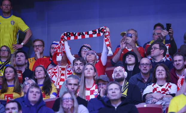 Susret Švedske i Hrvatske u prvom krugu EHF Europskog prvenstva, navijači