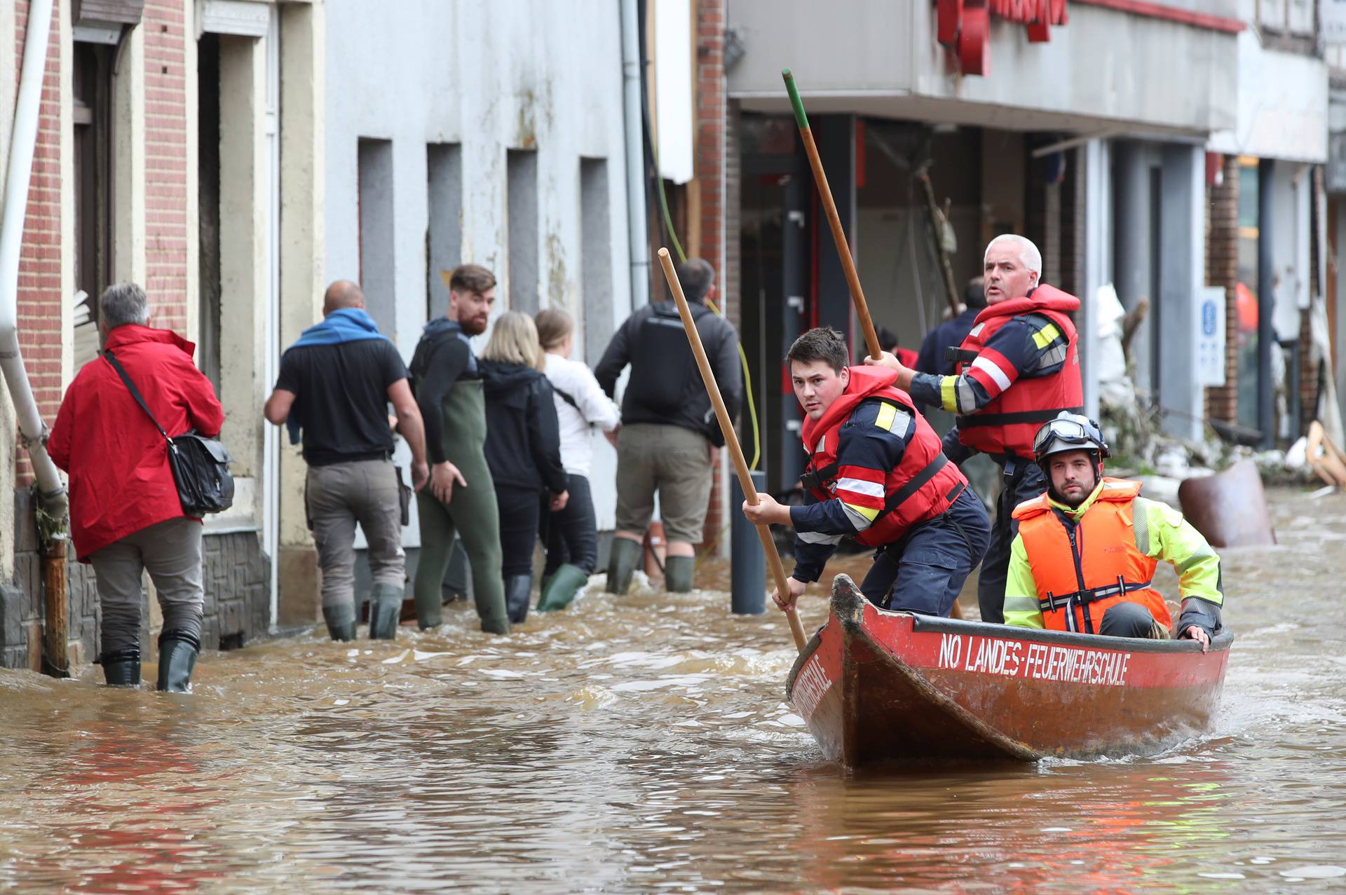 Heavy rainfalls, in Pepinster, Belgium