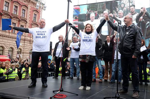 Obraćanje sindikalista na velikom prosvjedu Hrvatska mora bolje