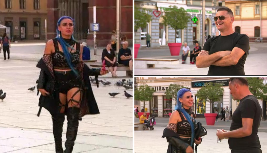 Olja šokirala Dragana: Nasred trga skinula se u seksi odjeću s remenjem, pa izvadila pištolj