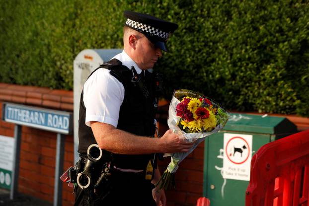 Scene where a man was arrested after at least eight people were stabbed in Southport, Britain