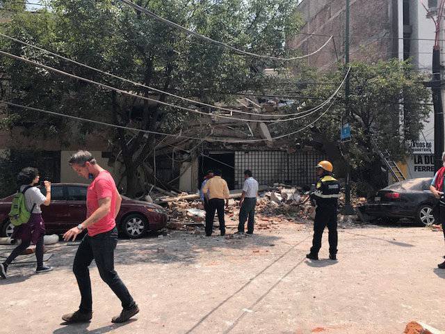 Damages are seen after an earthquake hit in Mexico City