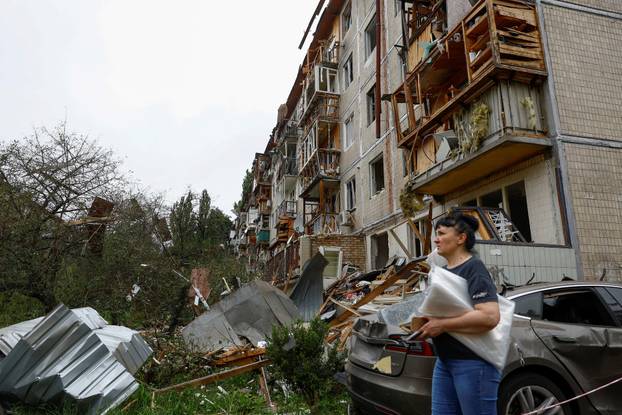 Aftermath of Russian missile and drone attack in Kyiv