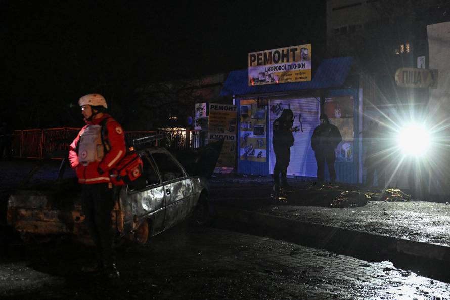 Aftermath of a Russian drone strike in Zaporizhzhia