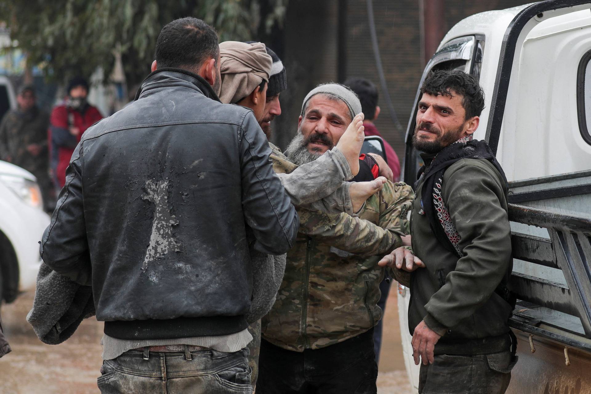 Aftermath of an earthquake, in rebel-held town of Jandaris