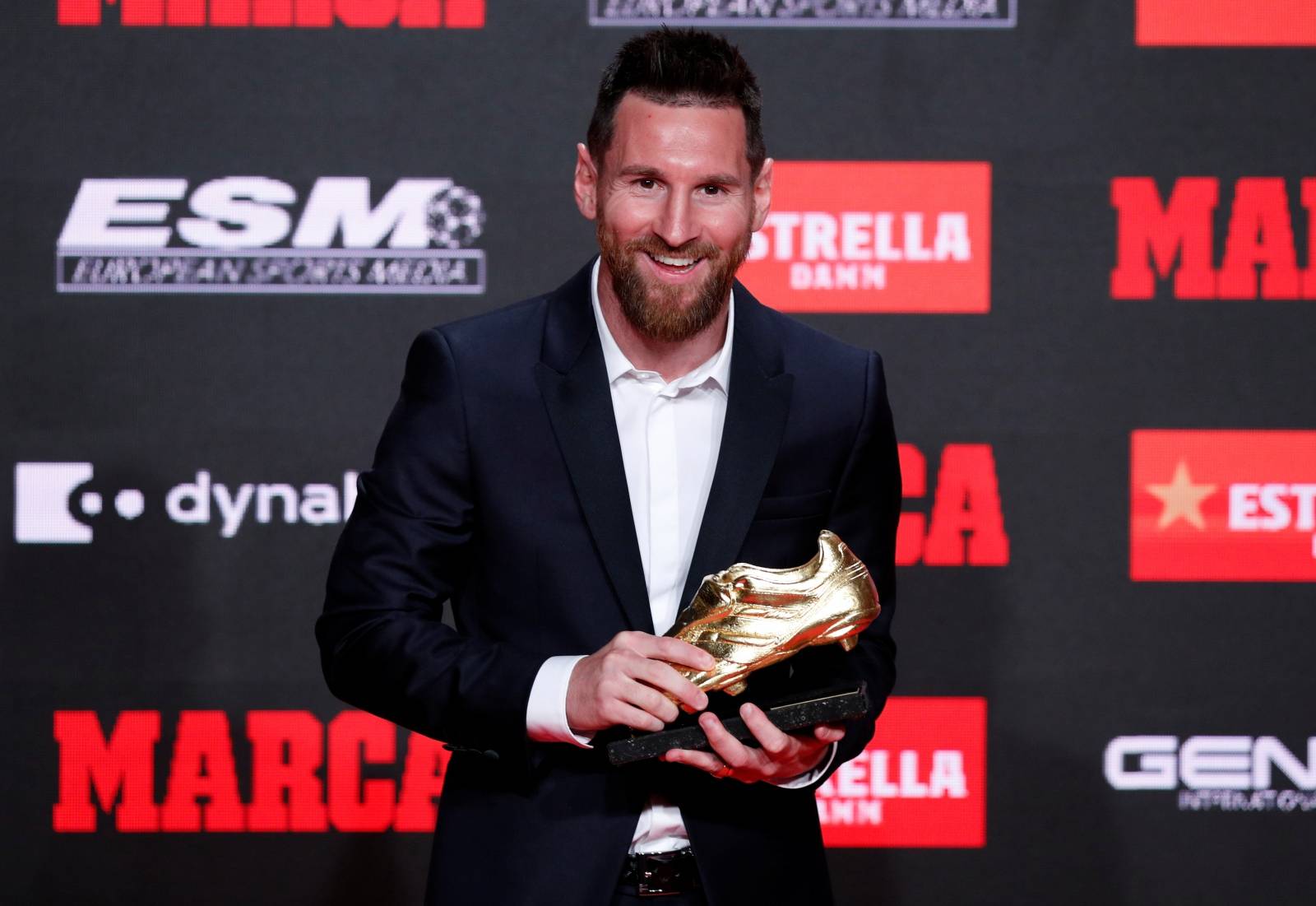 FC Barcelona's Lionel Messi receives his sixth Golden Shoe