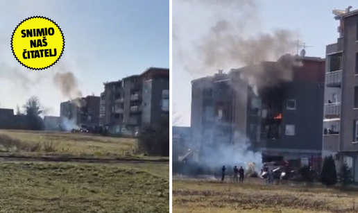 VIDEO Dramatične scene u Velikoj Gorici: Gorjela terasa na drugom katu, širio se gusti dim
