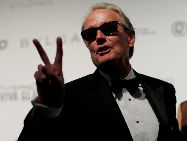 FILE PHOTO: Actor Peter Fonda gestures during the 2017 Elton John AIDS Foundation Academy Awards Viewing Party in Los Angeles, California