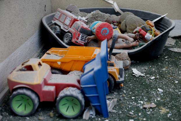 Aftermath of a projectile impact in Rishon Lezion