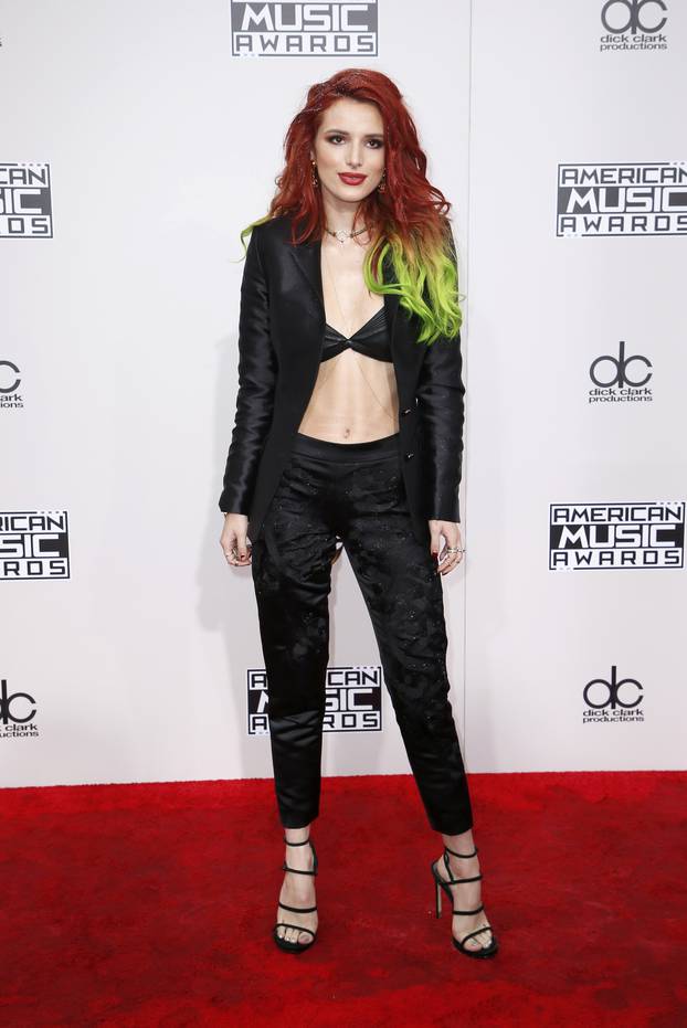 Actress Bella Thorne arrives at the 2016 American Music Awards in Los Angeles