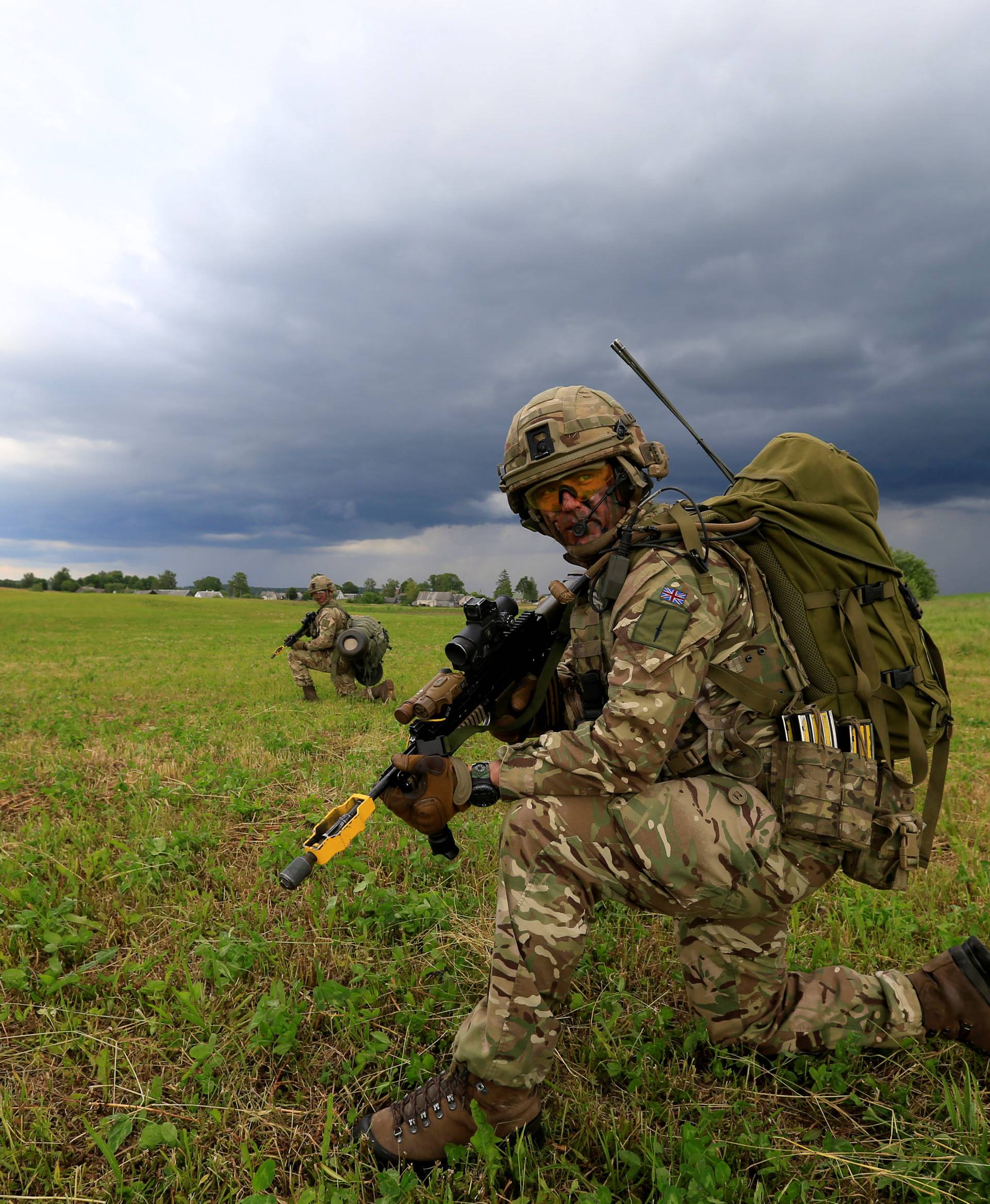 British army soldiers take part in Suwalki gap defence exercise in Mikyciai
