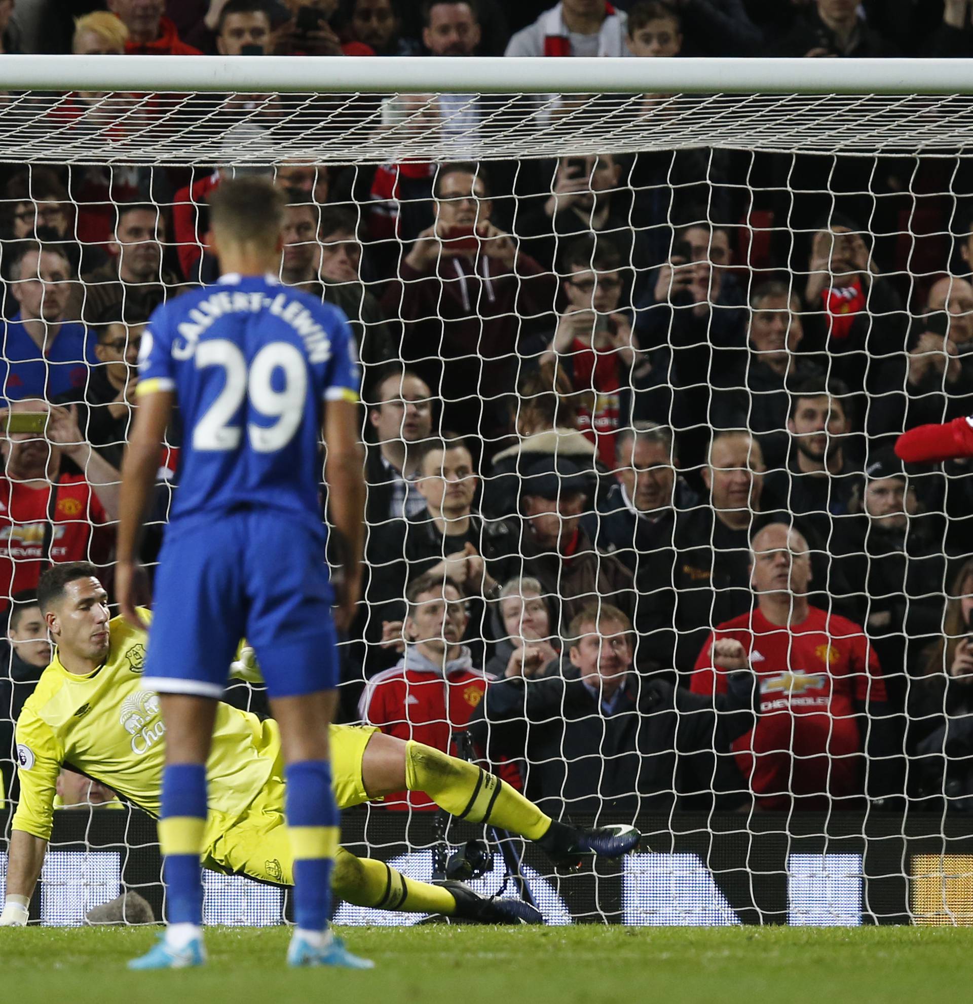 Manchester United's Zlatan Ibrahimovic scores their first goal from the penalty spot