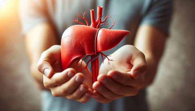 Human Liver in Hands – Healthcare and Organ Health Concept