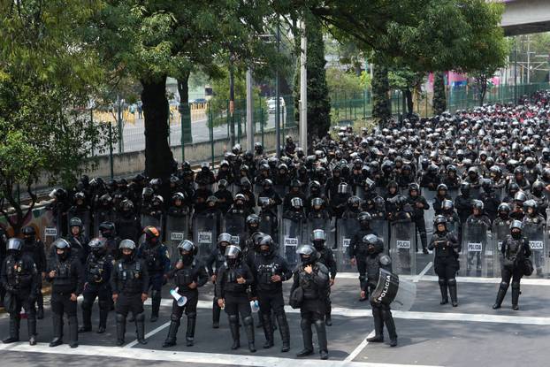 Protest march ahead of the opening match of the 2026 FIFA World Cup, in Mexico City