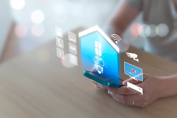 Smart,Home,Concept,,Remote,Control,Via,Mobile,Phone,,Wi-fi,,Ai