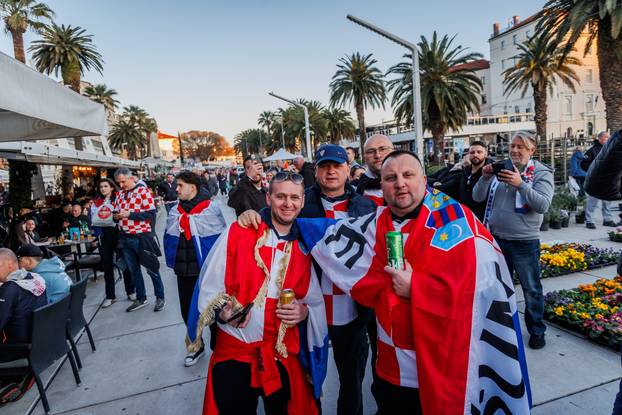 Split: Atmosefra na splitskoj rivi uoči početka utakmice UEFA Lige nacija Hrvatska - Francuska