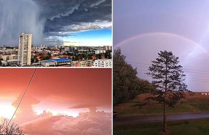 FOTO Čarolija iznad Zagreba: Duga, oluja i munja u isti čas