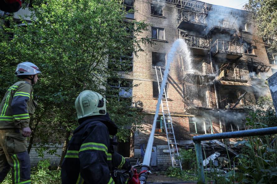 Russian drone and missile strike in Kyiv