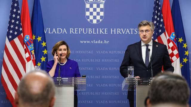 Zagreb: Andrej Plenković i Nancy Pelosi održali konferenciju za medije