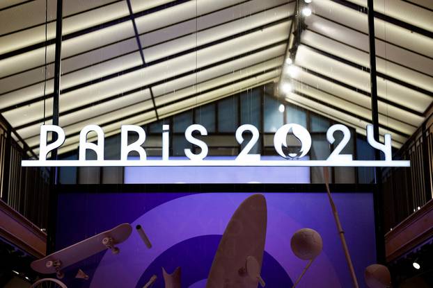 FILE PHOTO: Logo of the Paris 2024 Olympic and Paralympic Games is seen on an official Paris 2024 store in Paris