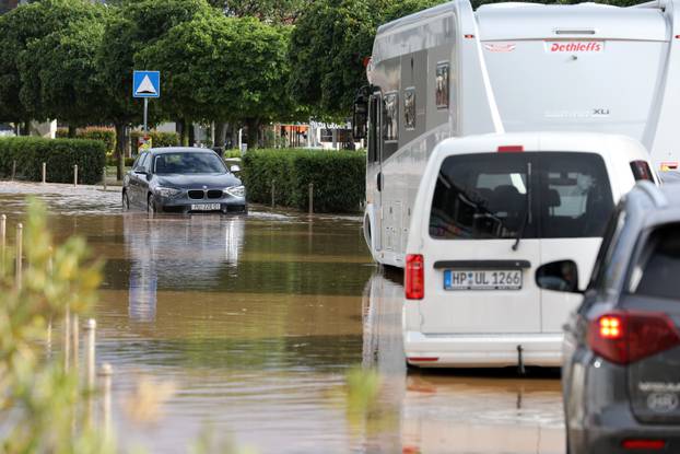 Potopljene ulice Medulina nakon jakog nevremena