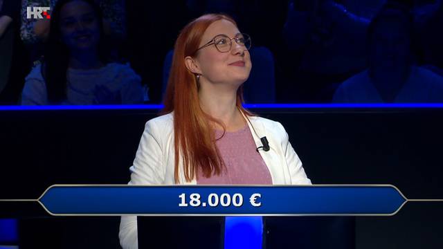 Ivana je u 'Milijunašu' osvojila 18 tisuća eura, a tri odgovora je dijele od vrtoglavih 150 tisuća