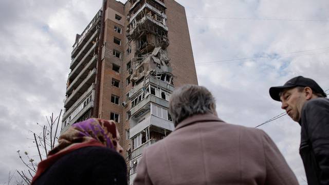 Aftermath of a Russian drone strike in Kharkiv