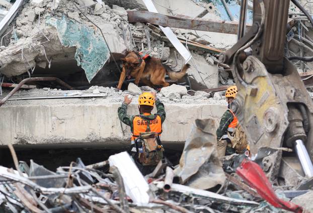 Aftermath of strong earthquake, in Bangkok