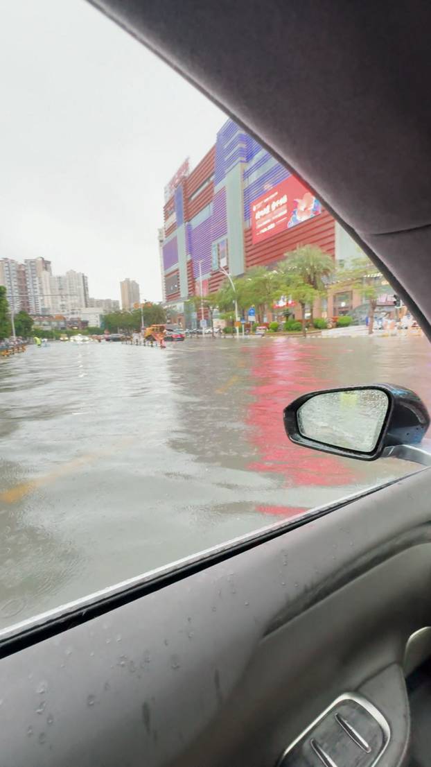 Flooded street after Typhoon Wipha made landfall in Haikou, Hainan Province