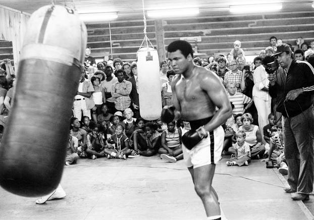 Muhammad Ali trains for his second fight with Leon Spinks in New Orleans