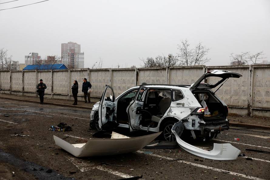 Aftermath of a Russian missile and drone attack, in Kyiv