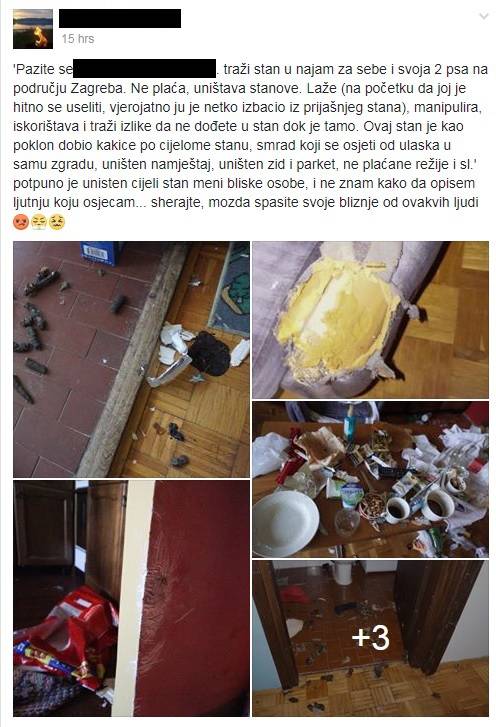 'Ostavila je izmet od pasa po cijelom stanu, sve je uništeno'