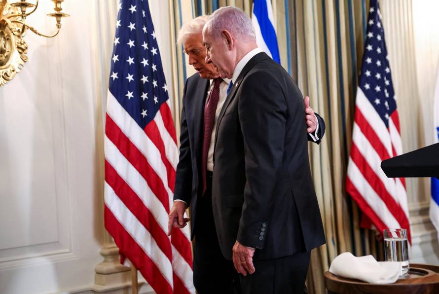 U.S. President Trump meets Israeli PM Netanyahu at the White House in Washington