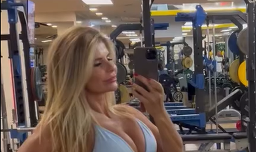 FOTO Mami Renati grudnjak jedva pridr&zcaron;avao grudi dok je vodila trening u teretani...