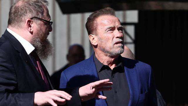 Arnold Schwarzenegger visits former Nazi German concentration camp Auschwitz-Birkenau, near Oswiecim