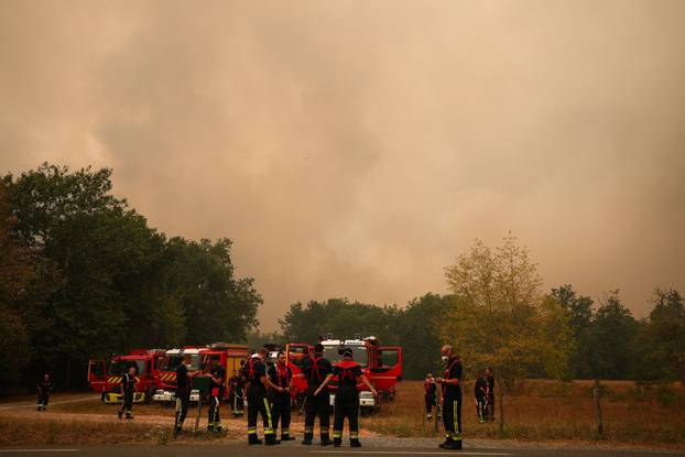 Wildfire in the Gironde department