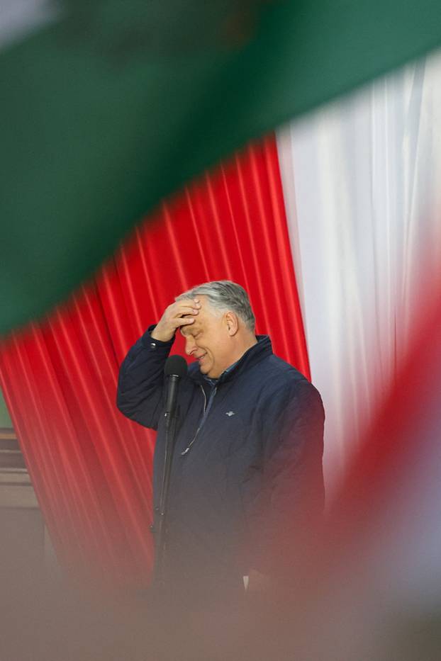 Hungarian Prime Minister Viktor Orban holds an election campaign rally, in Szekesfehervar