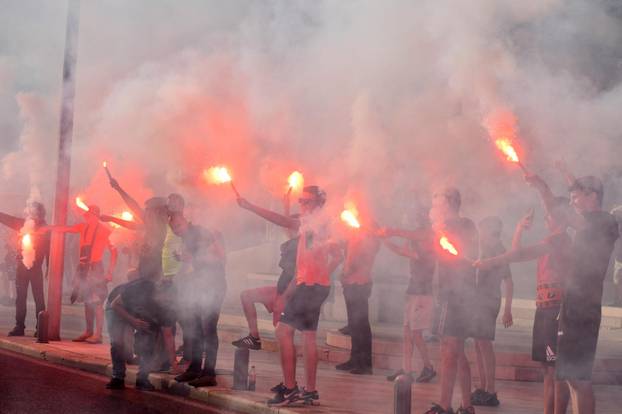 Sibenik: Svecani docek nogometasa Sibenika nakon povratka u Supersport HNL