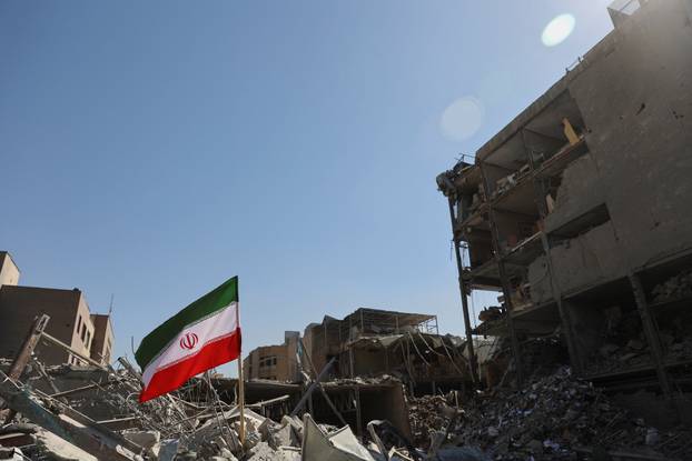 Aftermath of an Israeli and the U.S. strike on a police station in Tehran