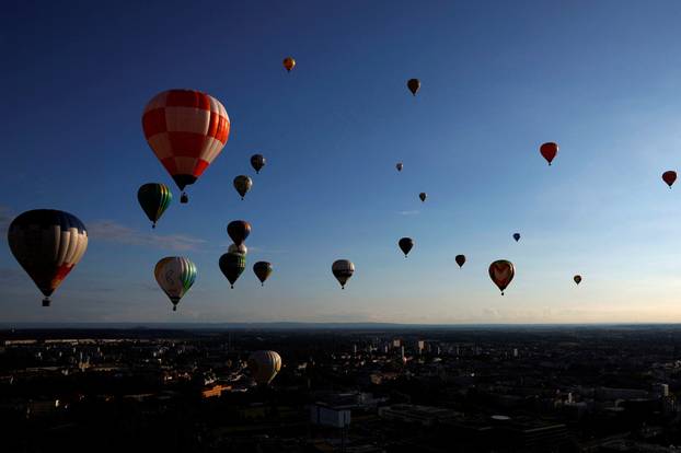 Hot air balloon fiesta above Hradec Kralove city