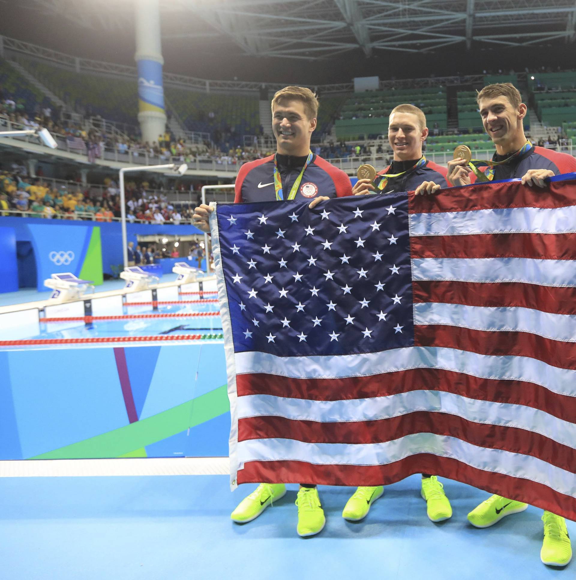 Swimming - Men's 4 x 100m Medley Relay Victory Ceremony