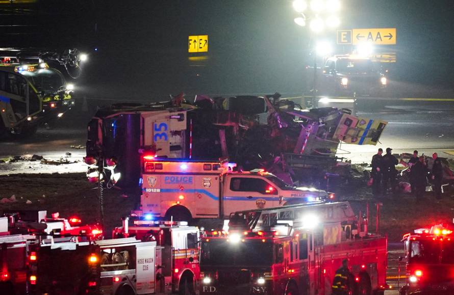 Air Canada Express jet collides with a ground vehicle at LaGuardia airport