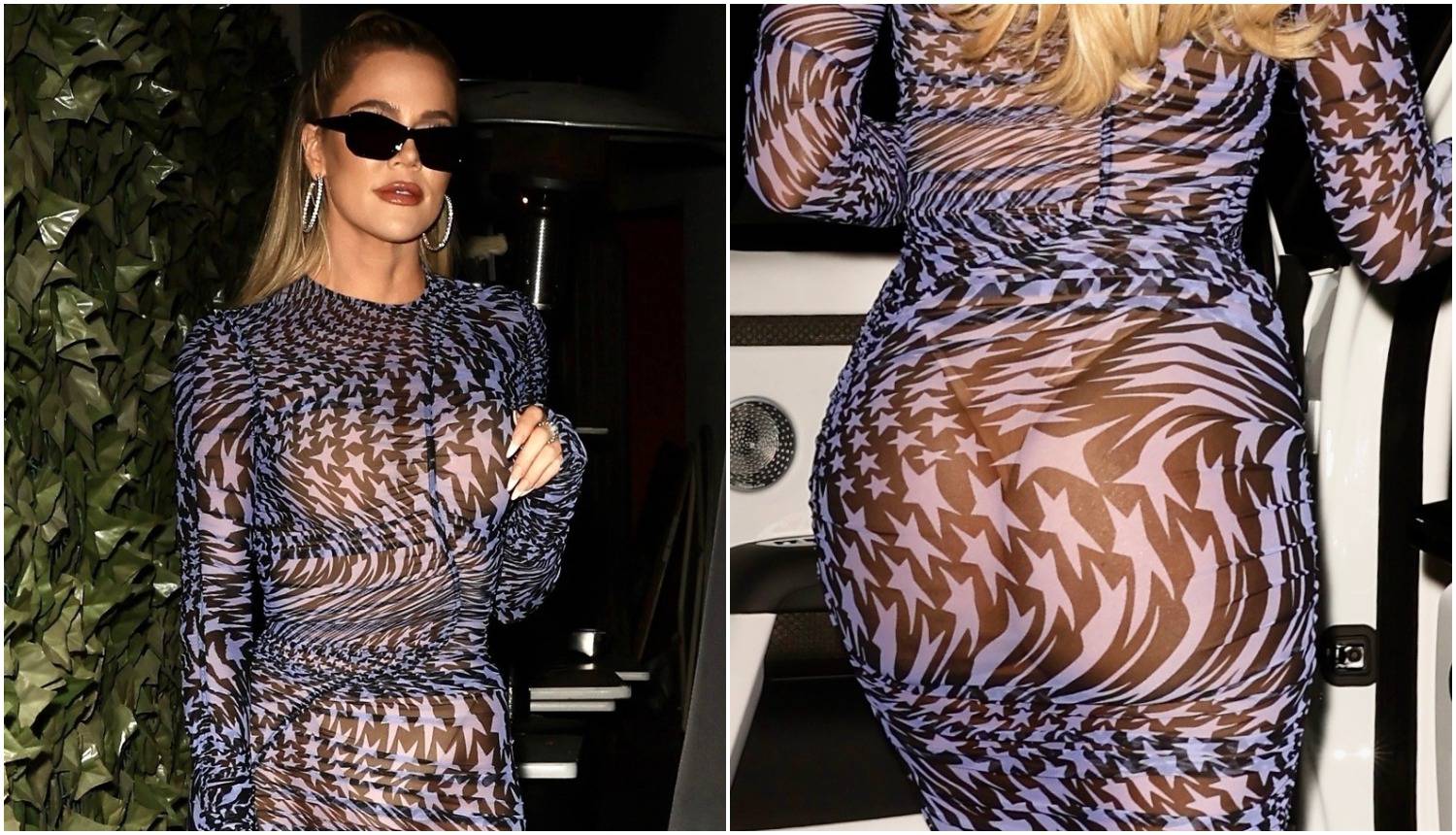 Khloe Kardashian je u prozirnoj haljini  stigla na rođendansku zabavu i guzom mamila poglede