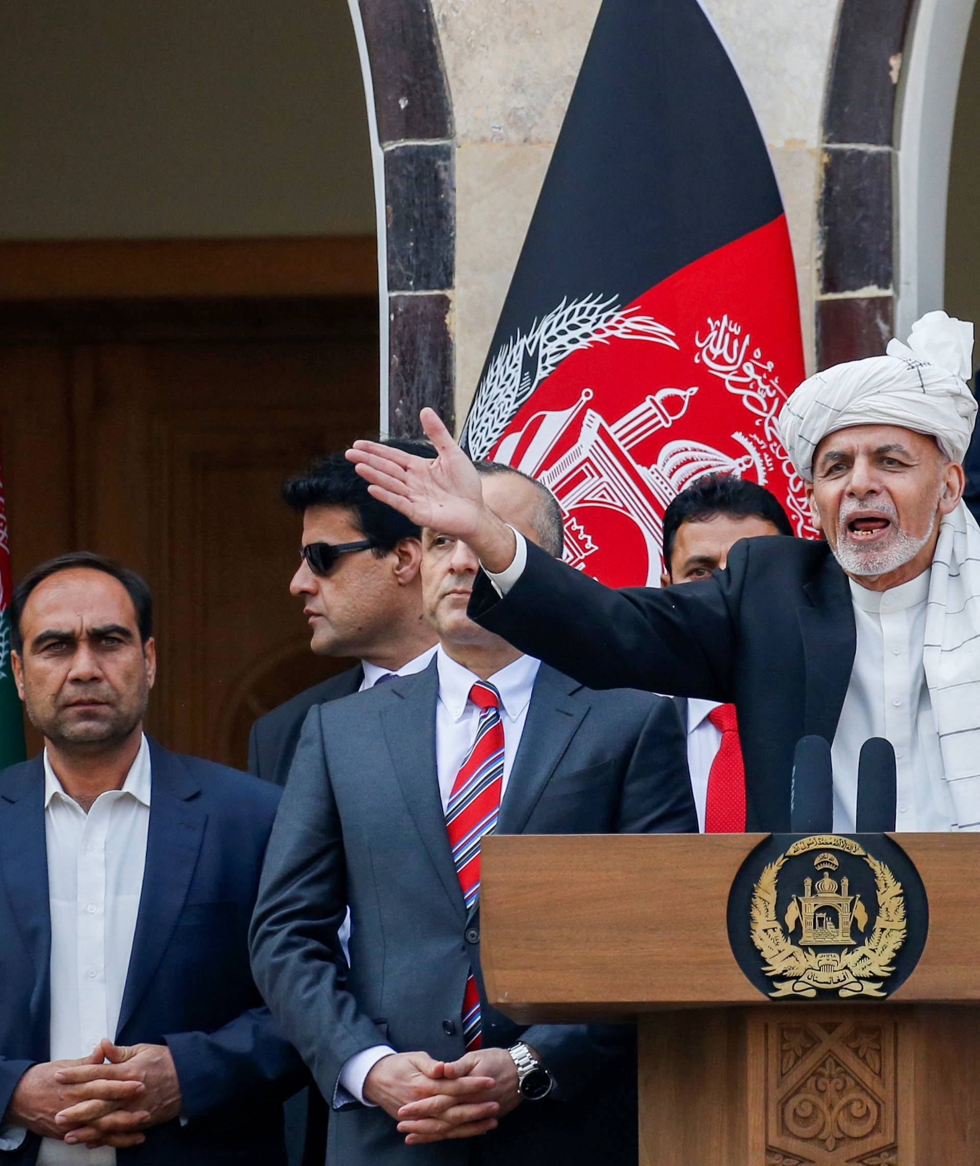 Afghanistan's President Ashraf Ghani speaks during his inauguration as president, in Kabul