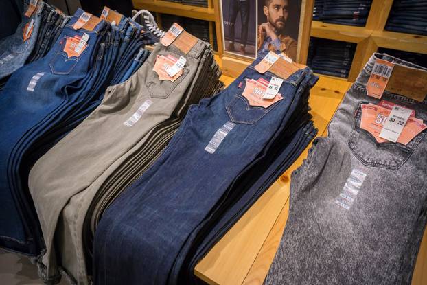 Men's 501 jeans in a Levi's store in Herald Square in New York on Friday, July 24, 2015. The rise in athleisure wear has hurt the denim industry as women eschew skinny jeans for yoga pants. Levi's sales have dropped as the company missed the trend but is 