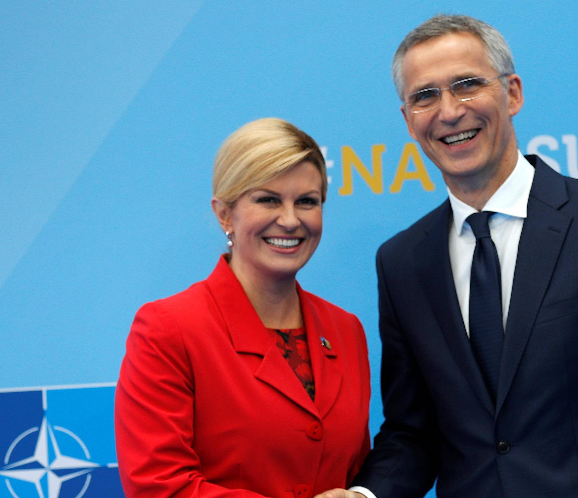 Croatia's President Kolinda Grabar-Kitarovic at NATO summit in Brussels