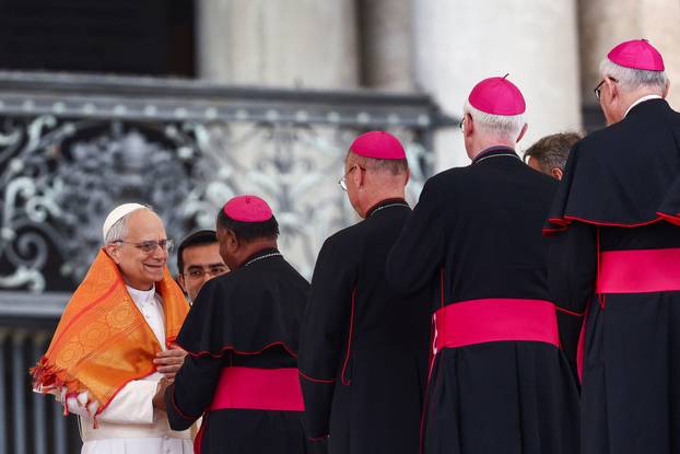 Pope Leo XIV holds his first general audience in St. Peter's Square, at the Vatican