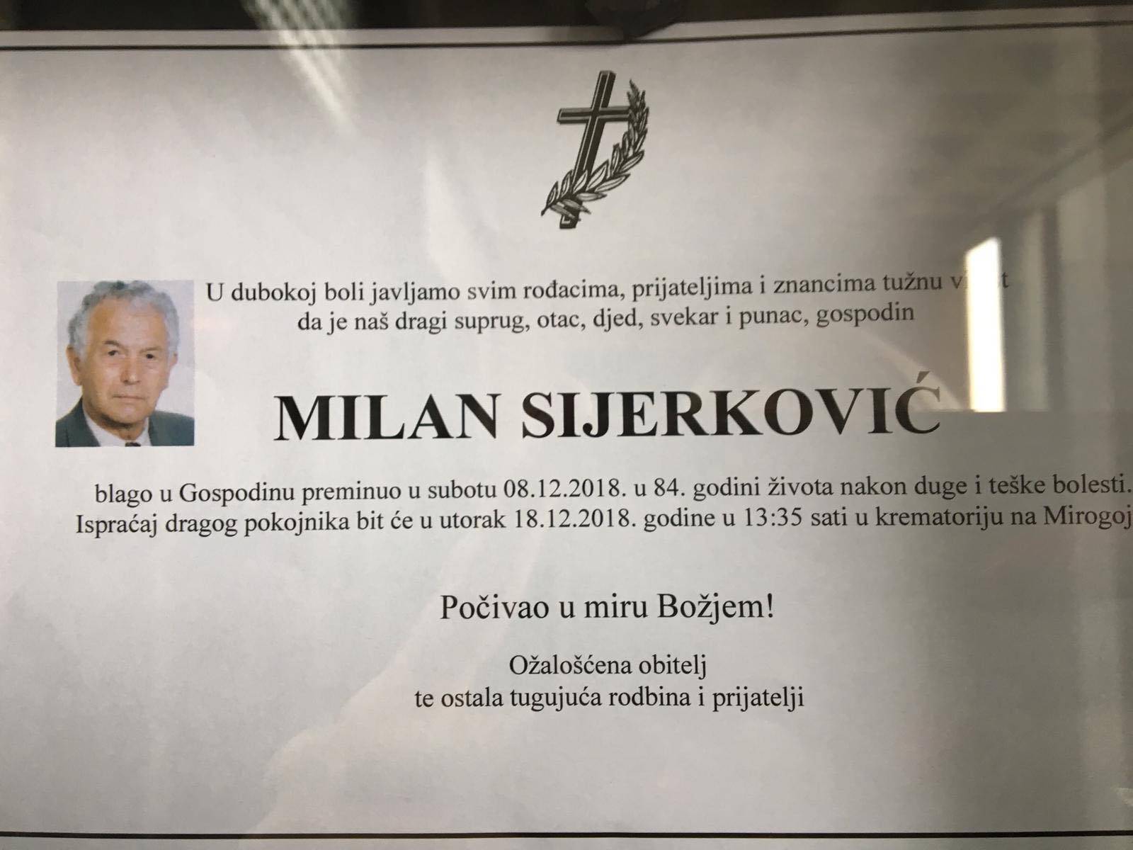 Milana Sijerkovića ispratili su uz pjesmu 'Tamo da putujem'