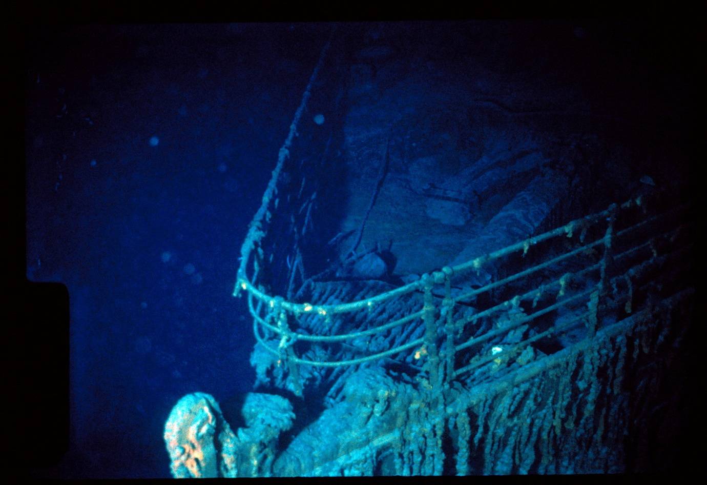 A handout image from a rare dive at the resting place of the Titanic's wreck