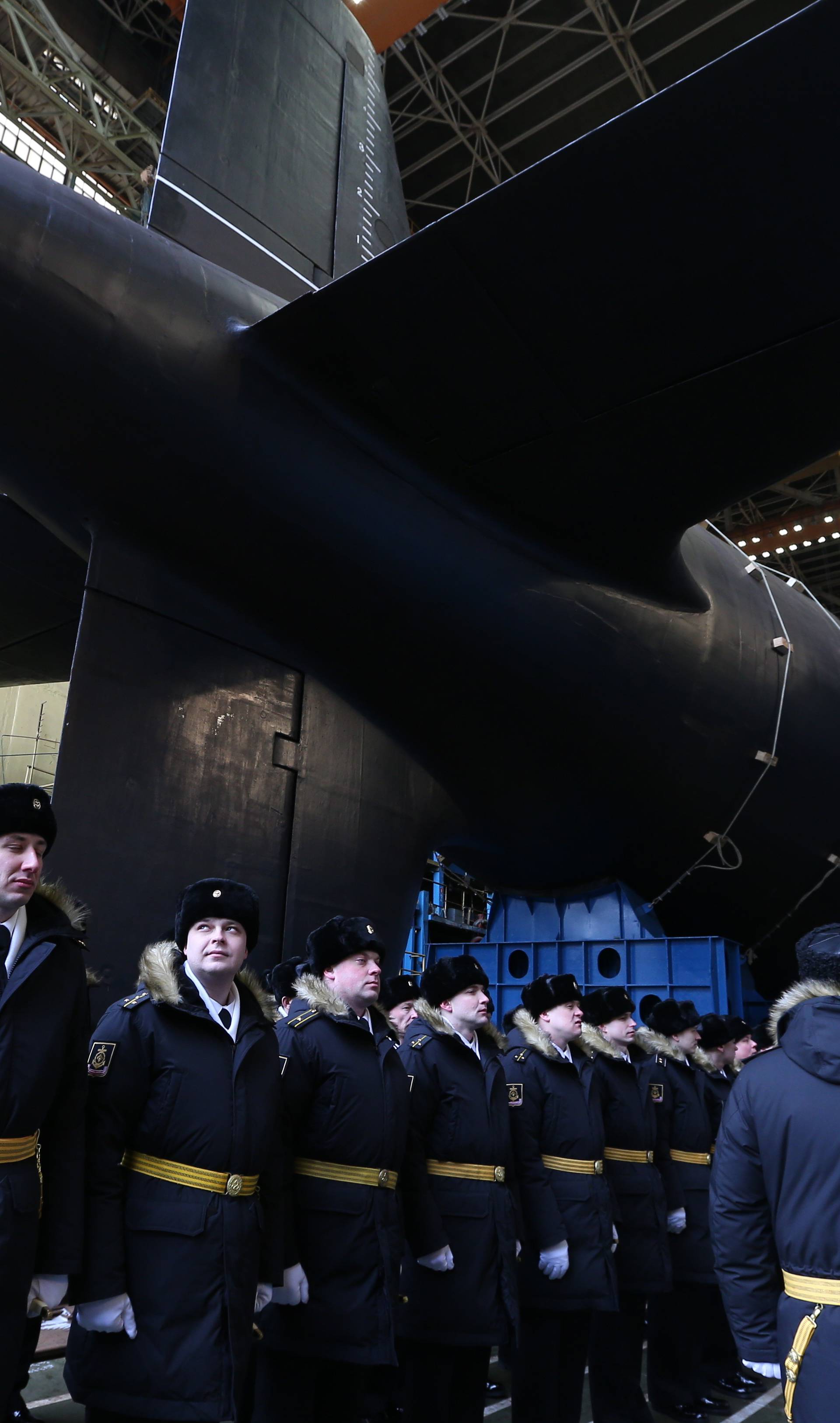 Kazan nuclear-powered attack submarine launches in Severodvinsk